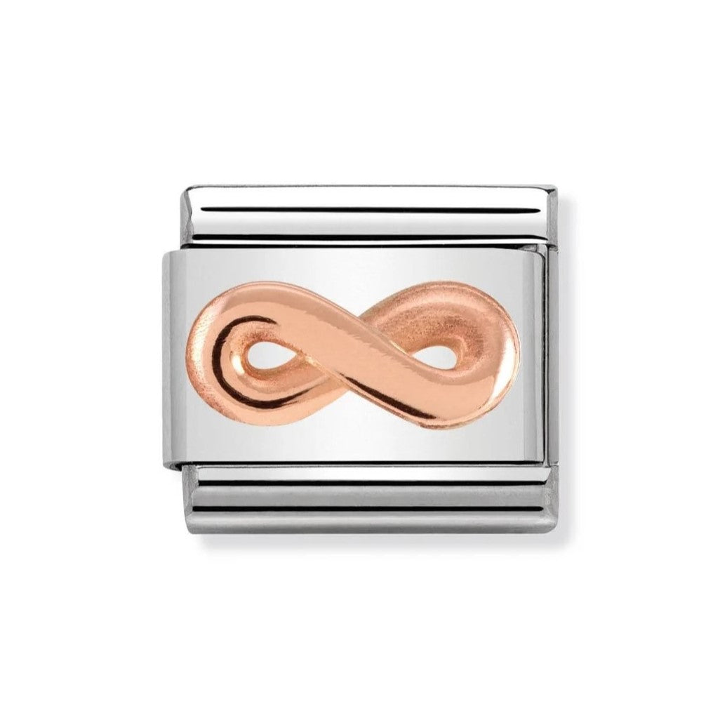 Composable Classic Infinity Symbol In Stainless Steel And Rose Gold Charm