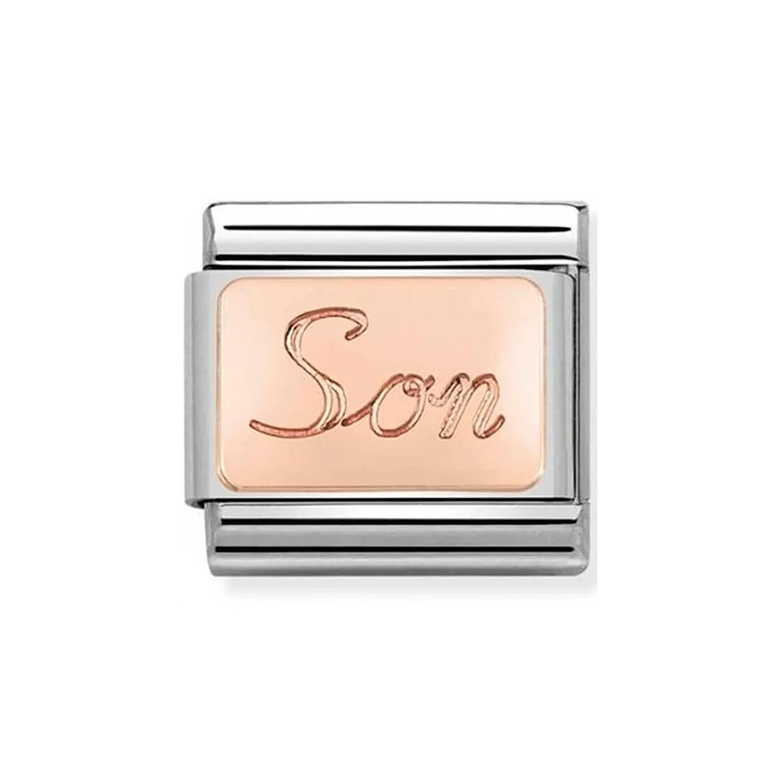 Composable Classic Engraved Writings Steel And Rose Gold 375 (07_Son)