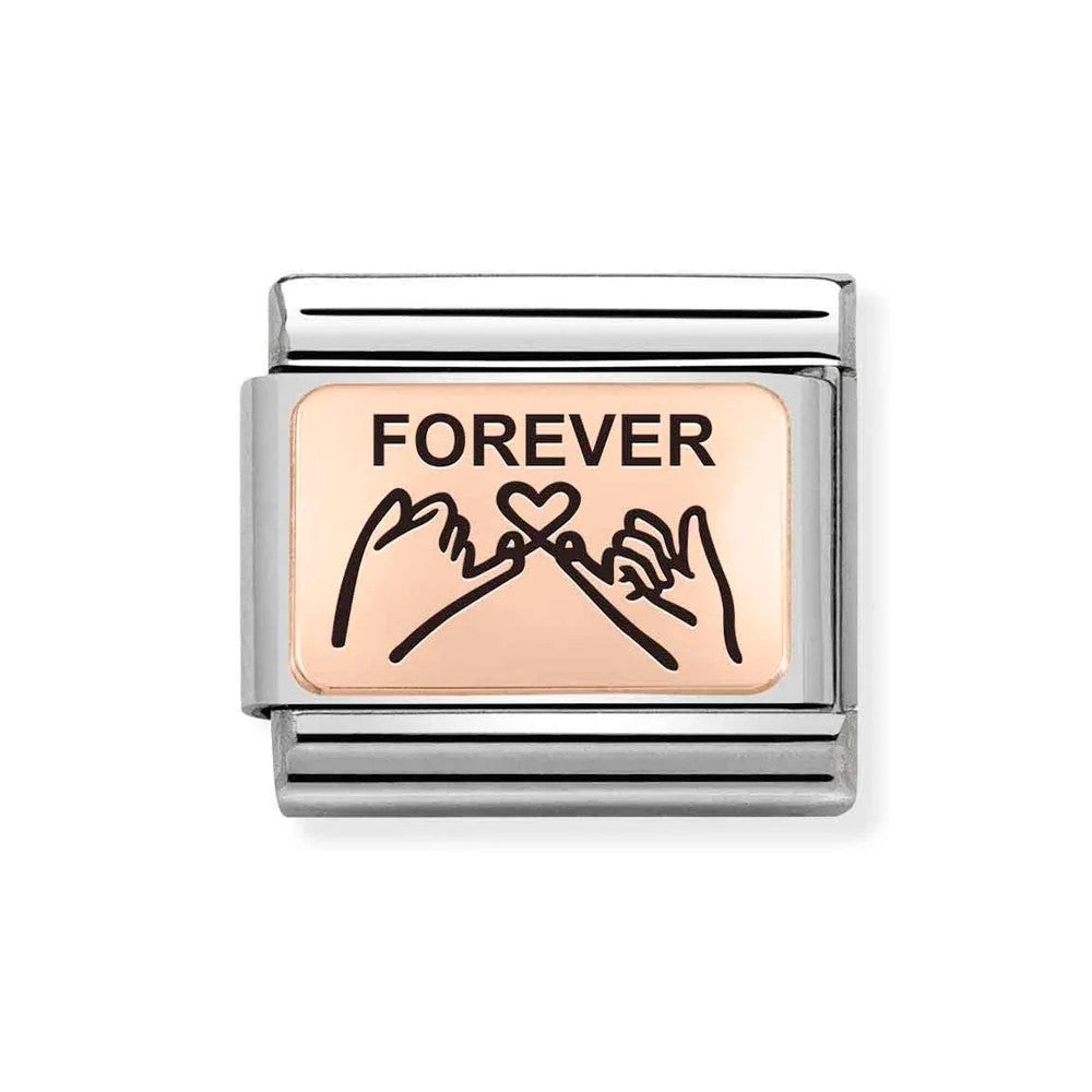 Composable Classic Plates Forever Hands 9K Rose Gold Link