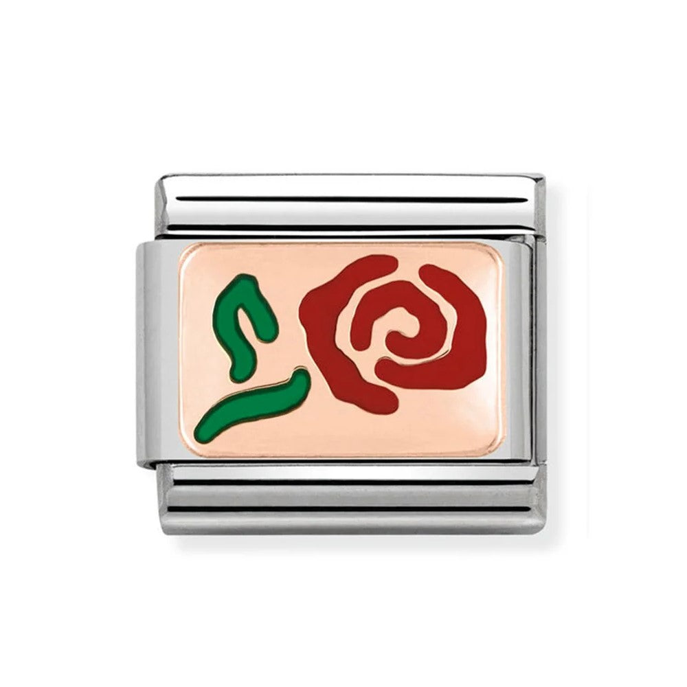 Classic Rose Gold Red Rose Link