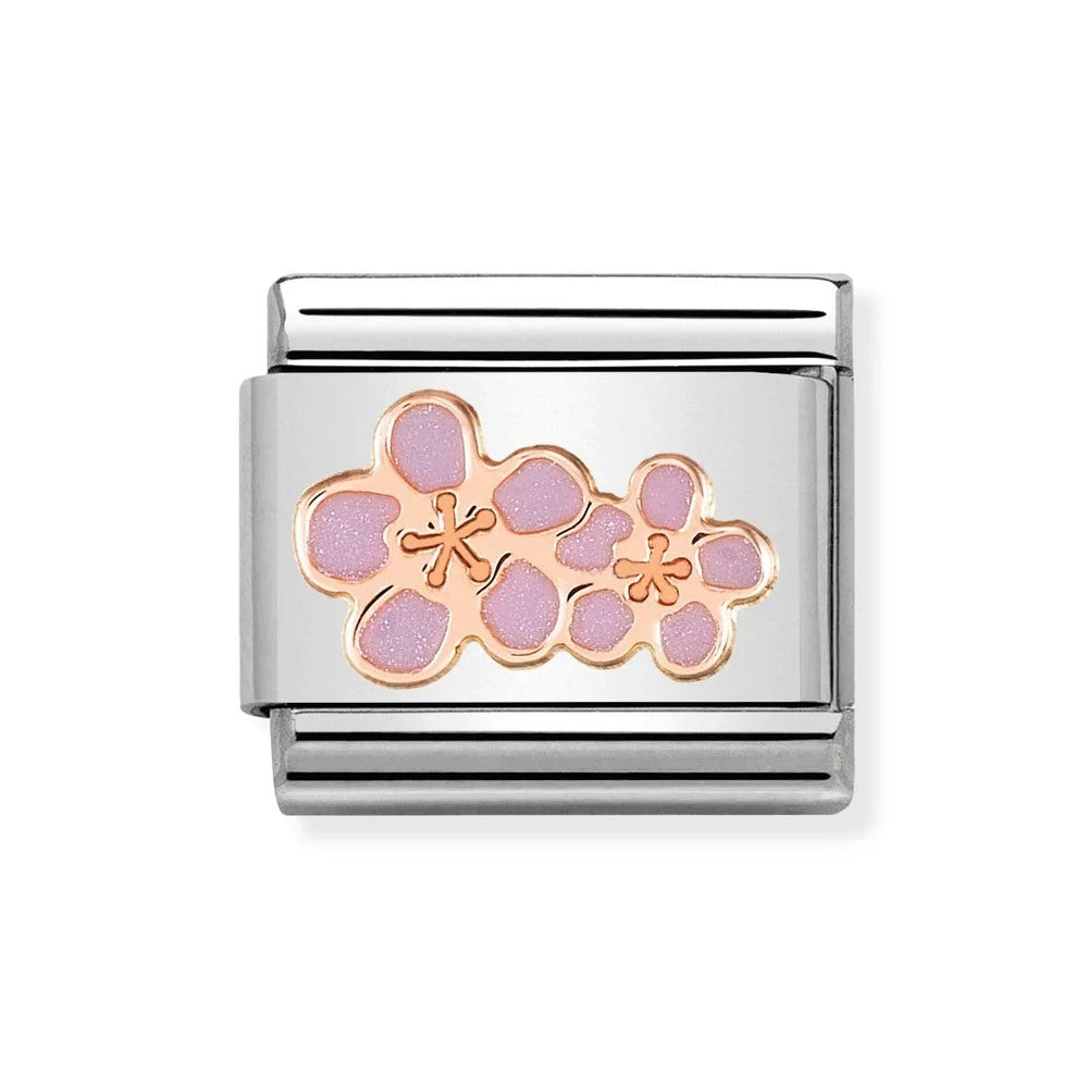 Composable Classic 9k Rose Gold Peach Flowers Link