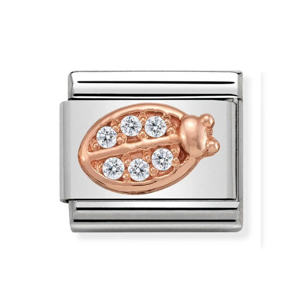 Classic Rose Gold CZ Ladybug Link
