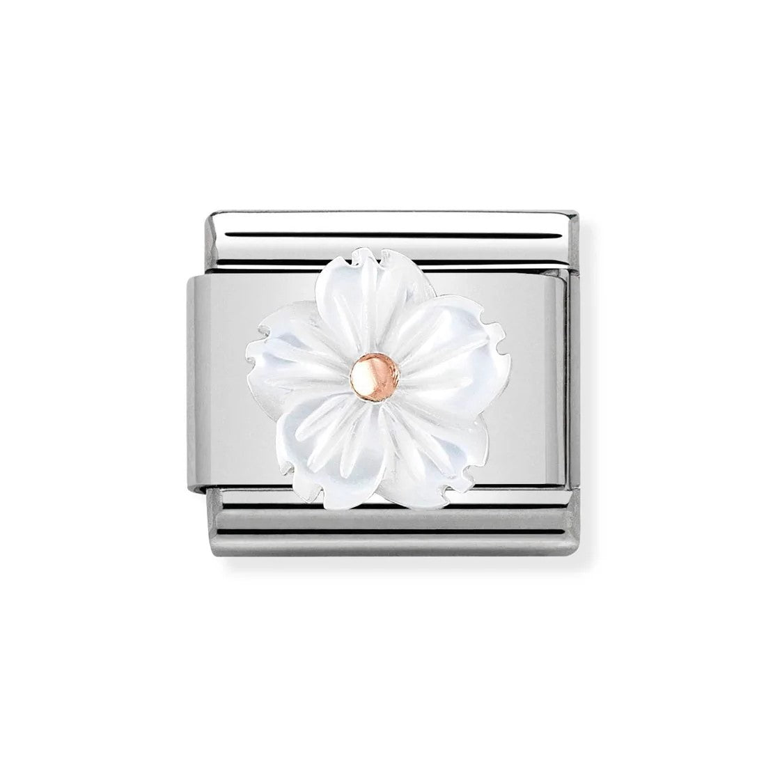 Classic Flower In Mother Of Pearl Link