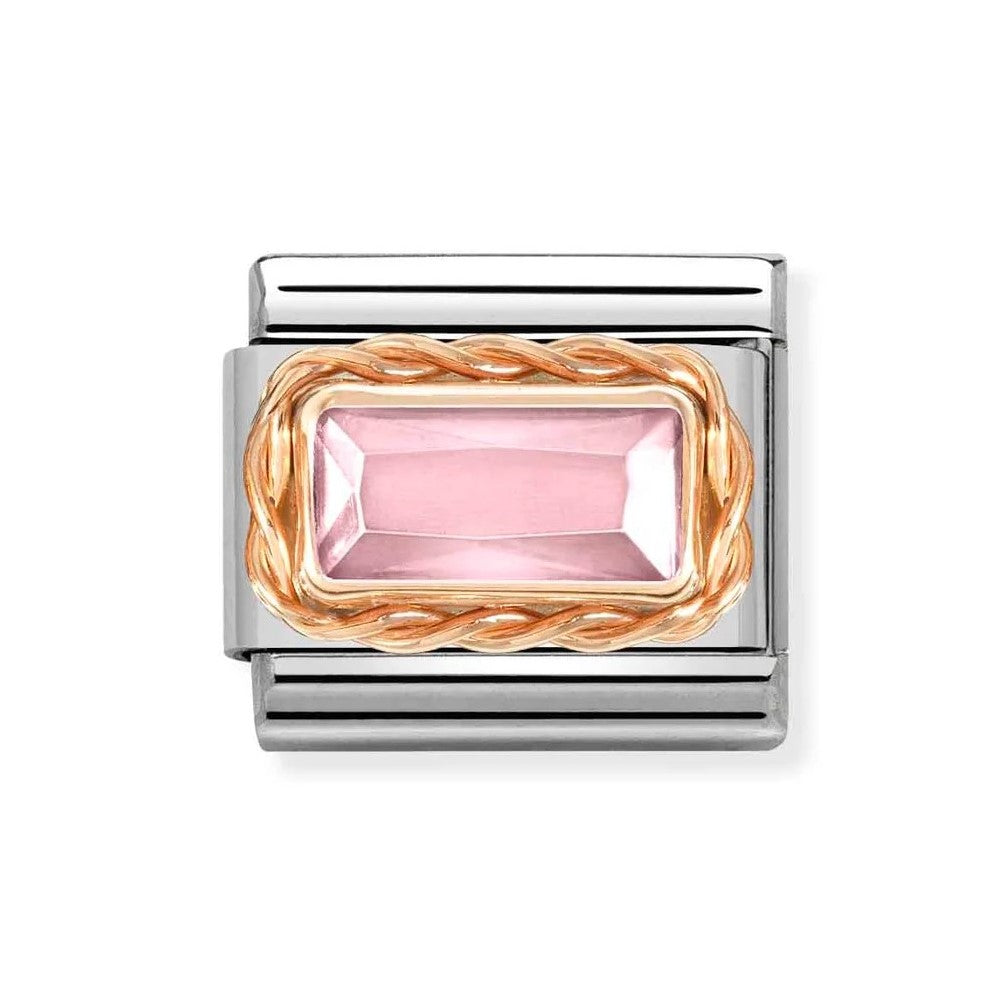 Composable Classic Pink CZ Link In 9k Rose Gold