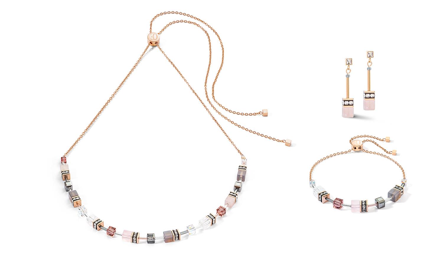 GeoCUBE Iconic Nature Chain Rose Earrings with Stickpin