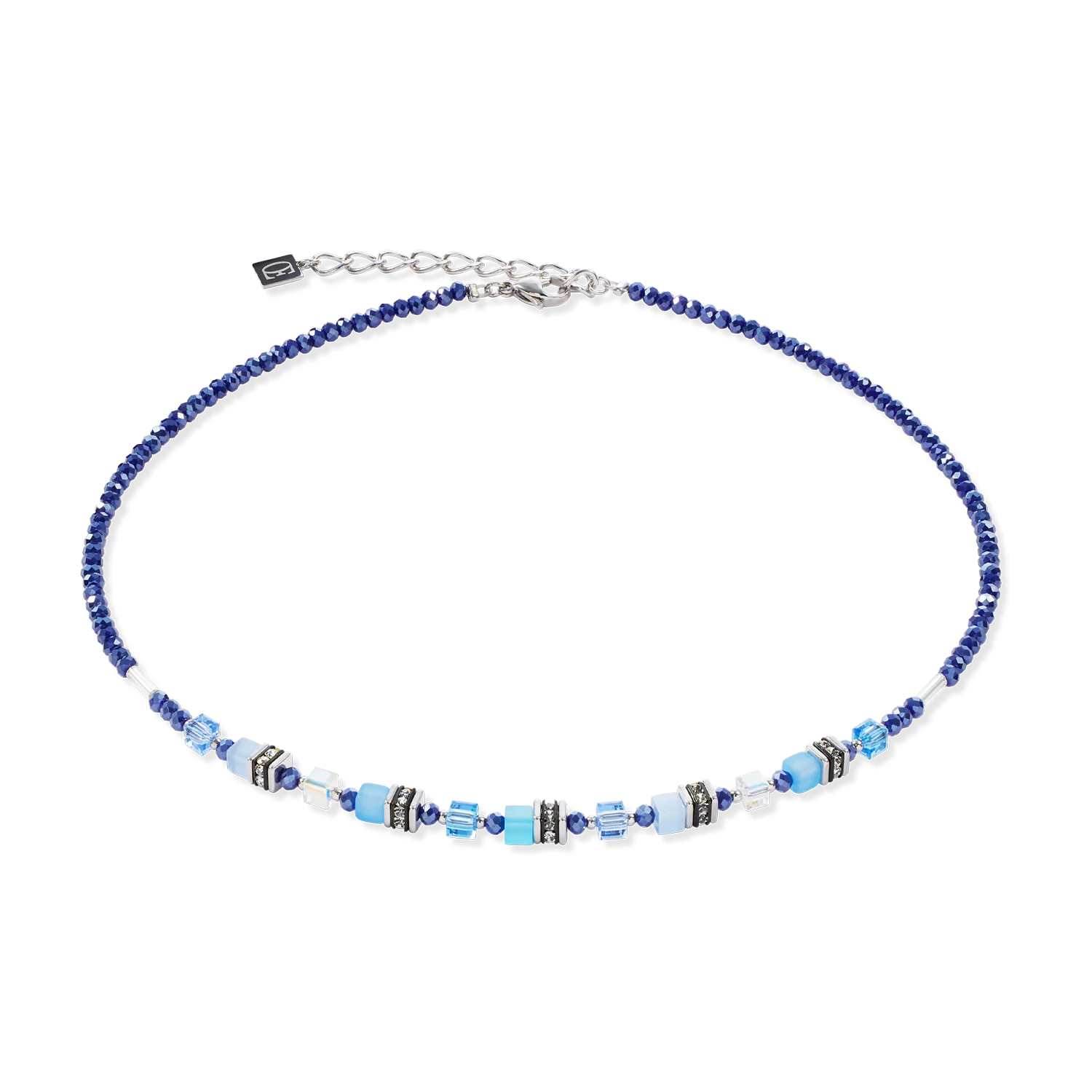 Mini Cubes Blue Necklace