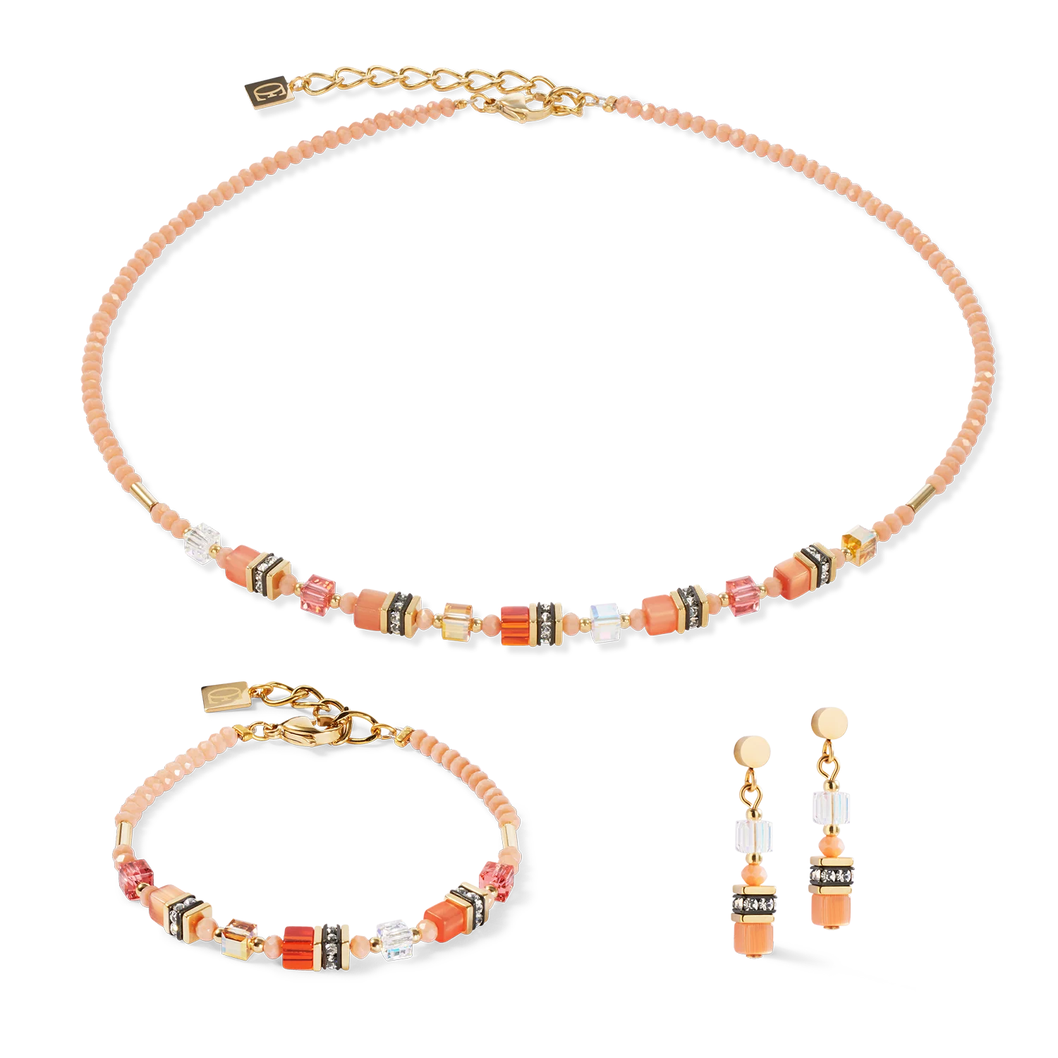 Mini Cubes Orange Bracelet