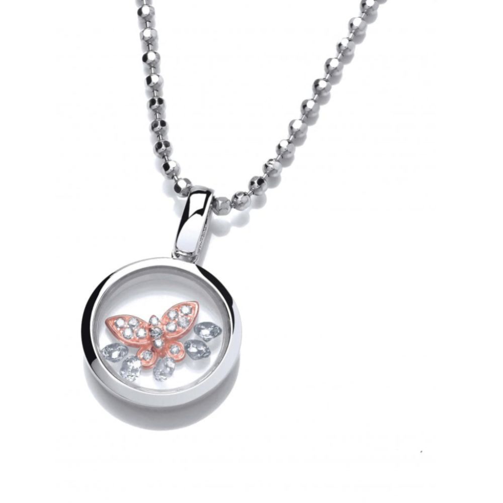 Celestial Rose Gold Butterfly Mini Pendant
