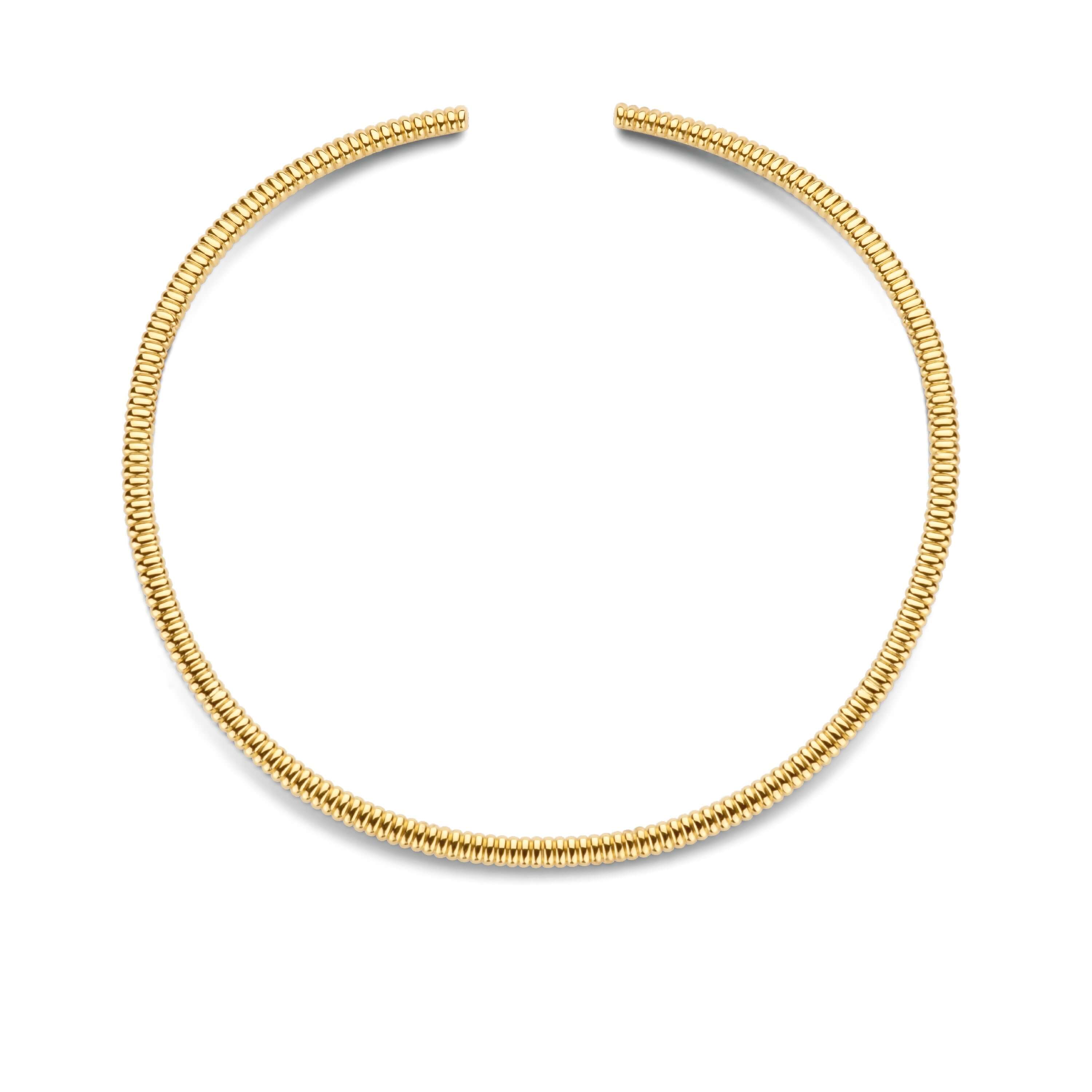 Gold Plated Rigid Rib Necklace