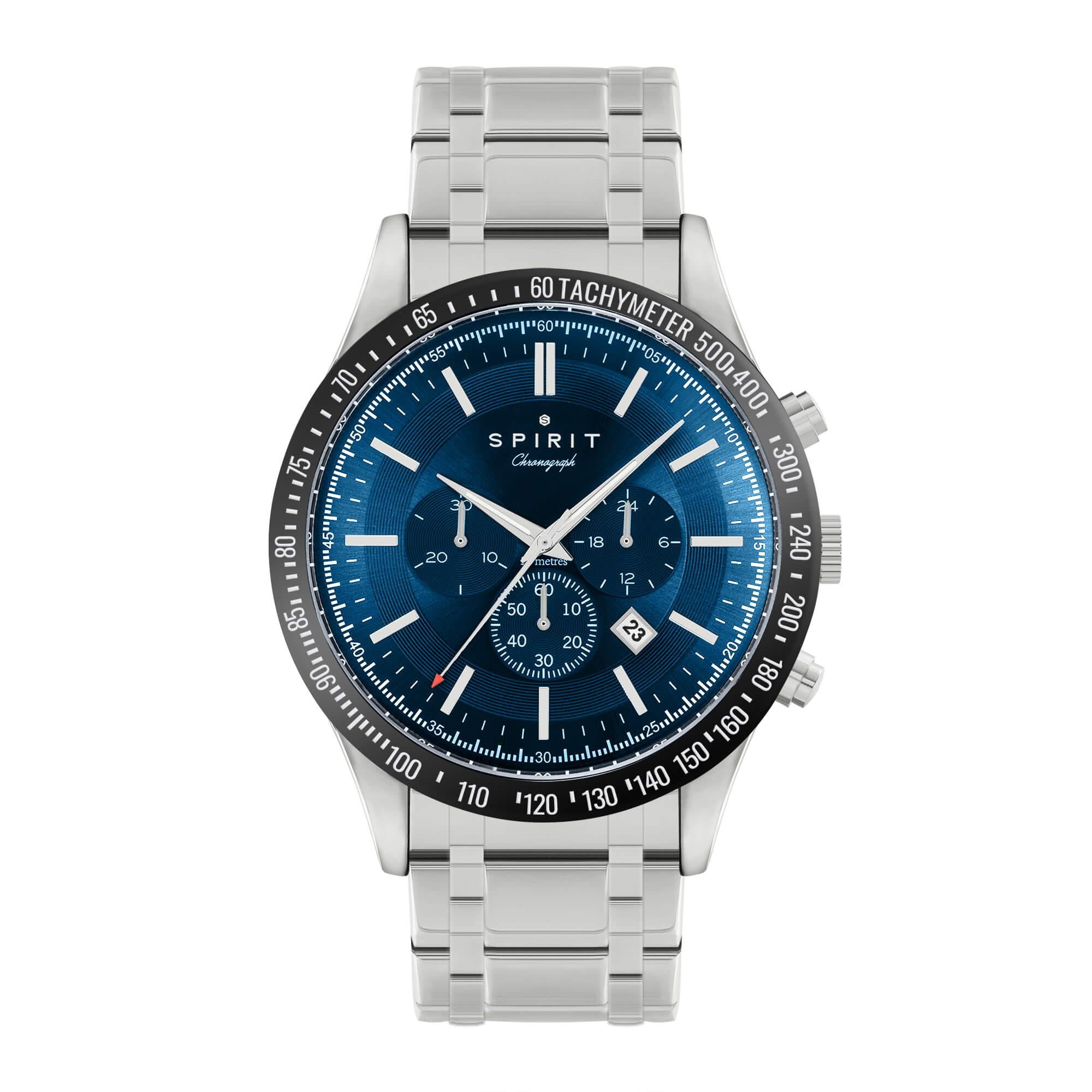 Gents Tachymeter Polished Silver Bracelet Watch