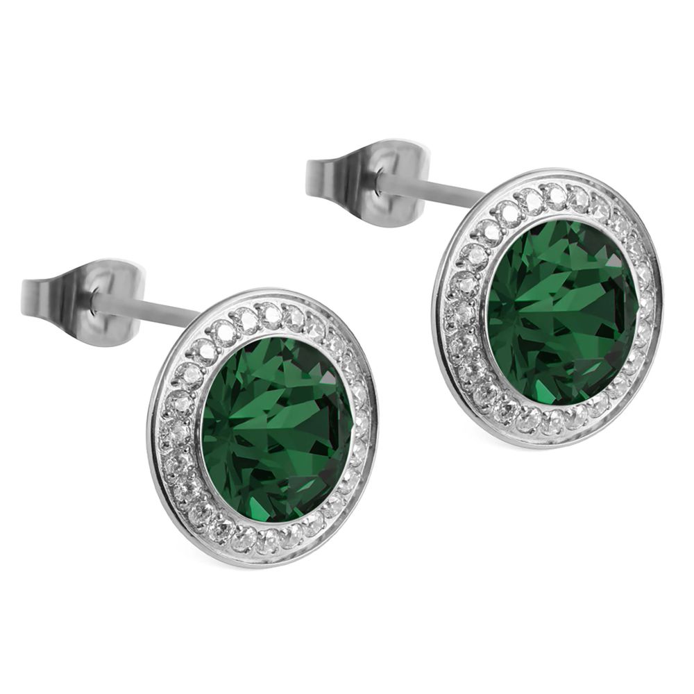 Tondo Deluxe (S/P) 13mm Emerald Stud