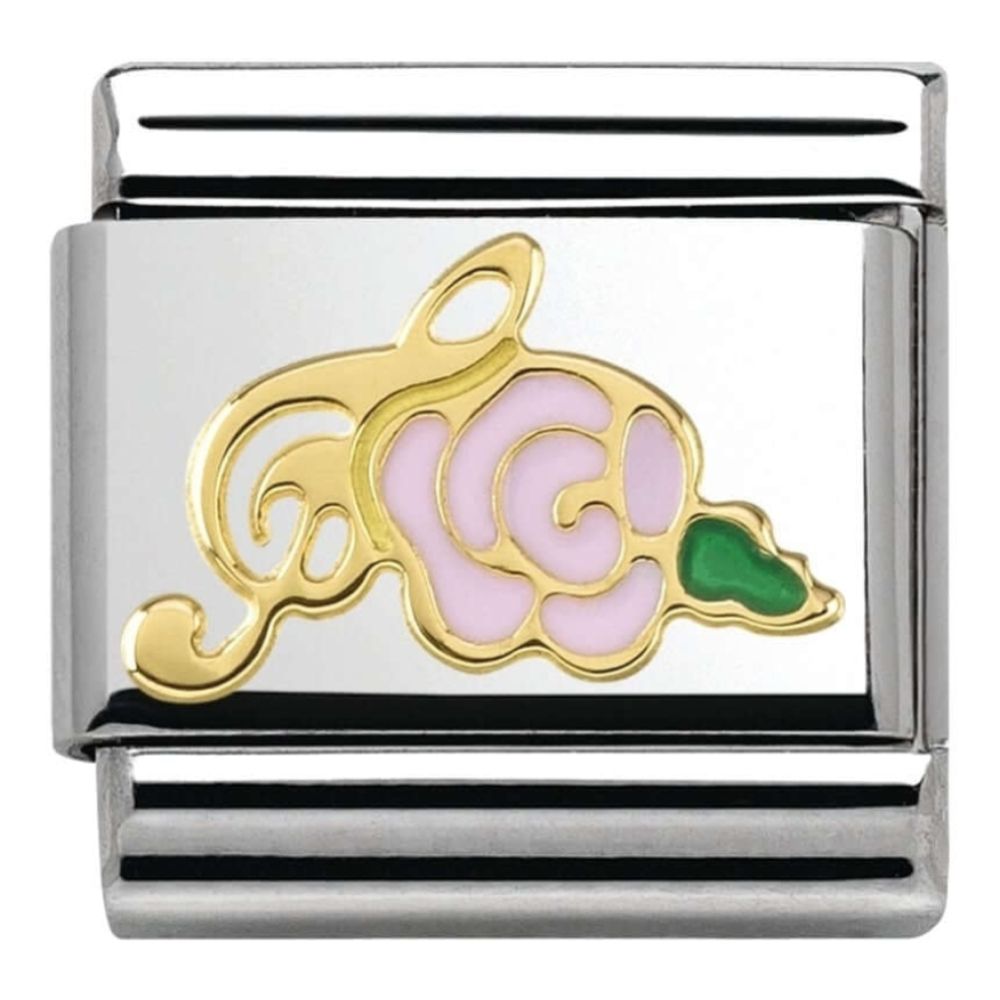 Classic Pink Rose & Treble Clef Link