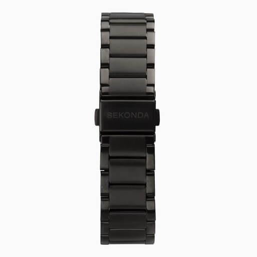 Gun Metal Case with Black Dial & Stainless Steel Bracelet Men's Watch