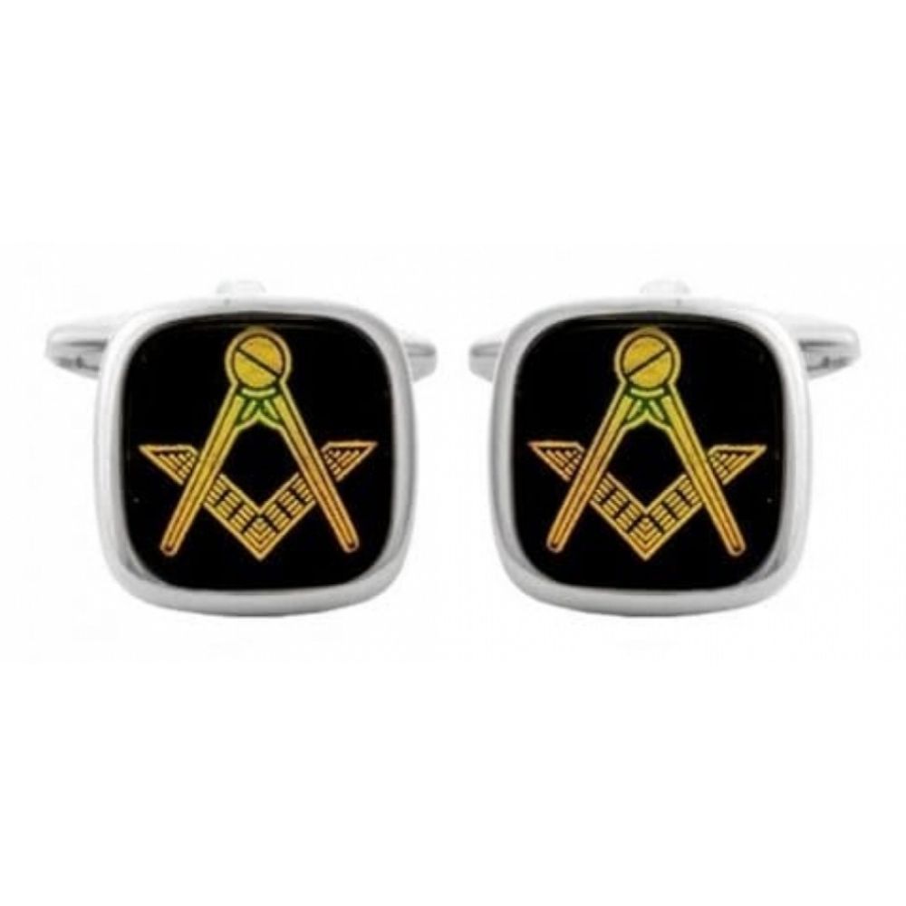 Gents Real Onyx Masonic Cufflinks