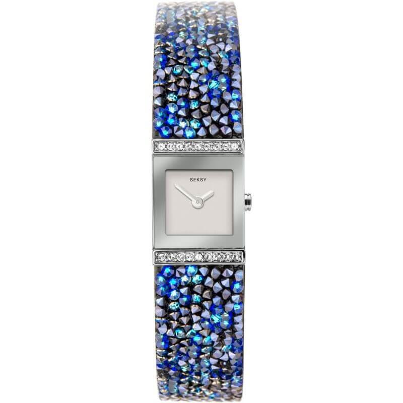 Rocks Blue Swarovski Crystal Set Ladies Watch