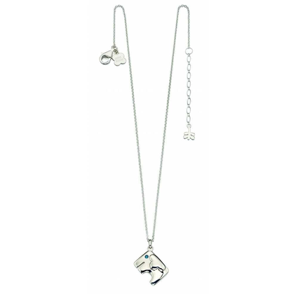 Blue Swarovski Sterling Silver Elephant Pendant