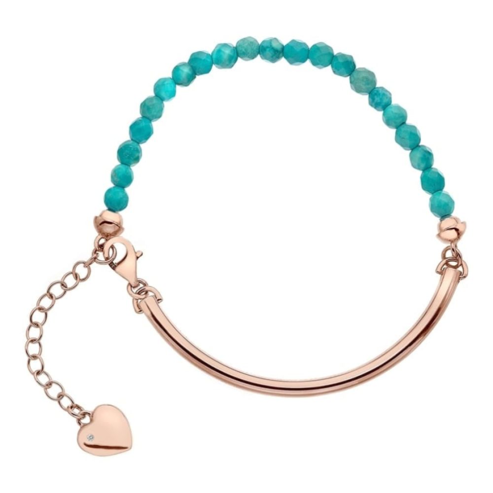 Festival Rose Gold Plated Bracelet - Turquoise