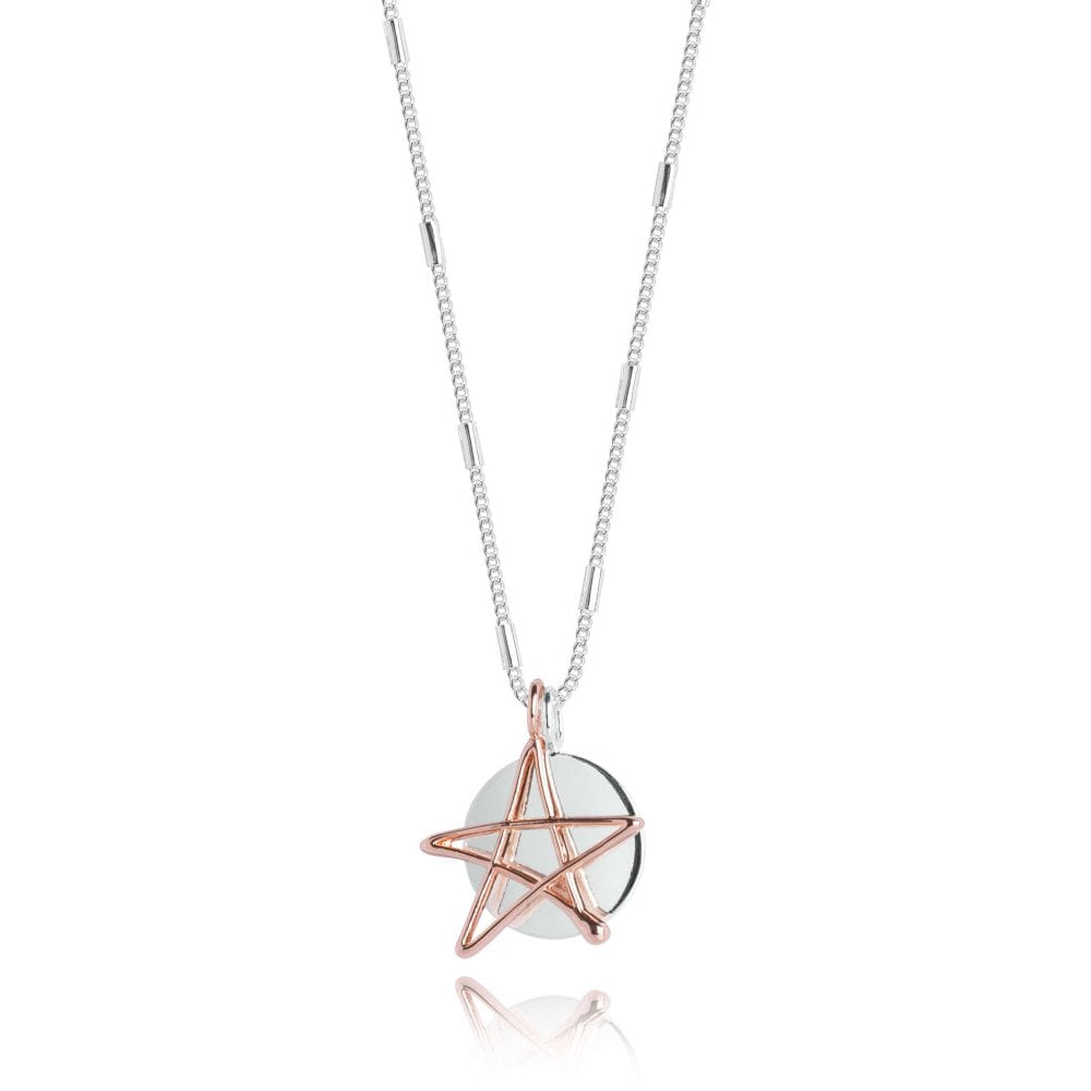 ALINA Star Necklace - Silver And Rose Gold - Necklace - 46cm