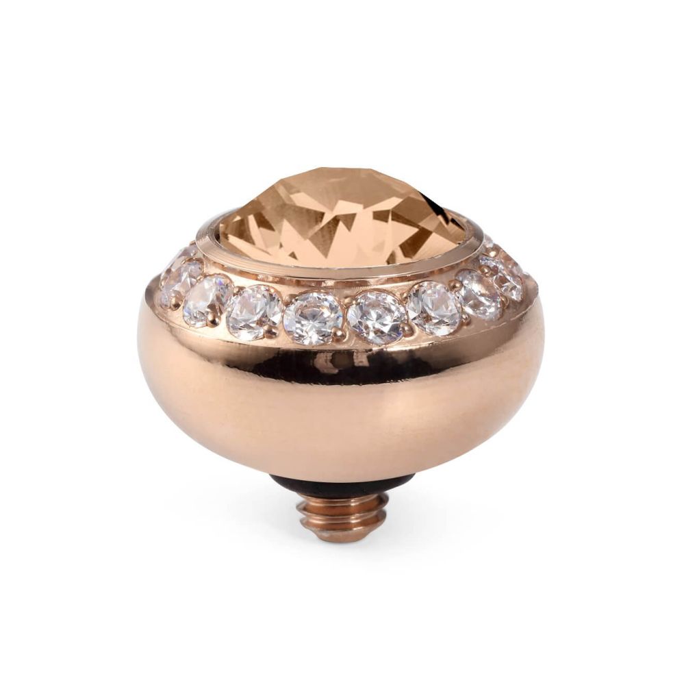 TONDO DELUXE Rose Gold 10mm Light Peach Ring Top