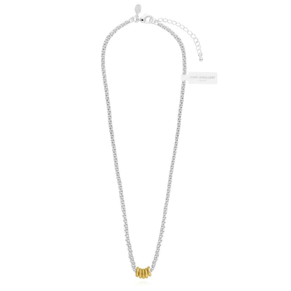 Halo Silver And Gold Link Necklace