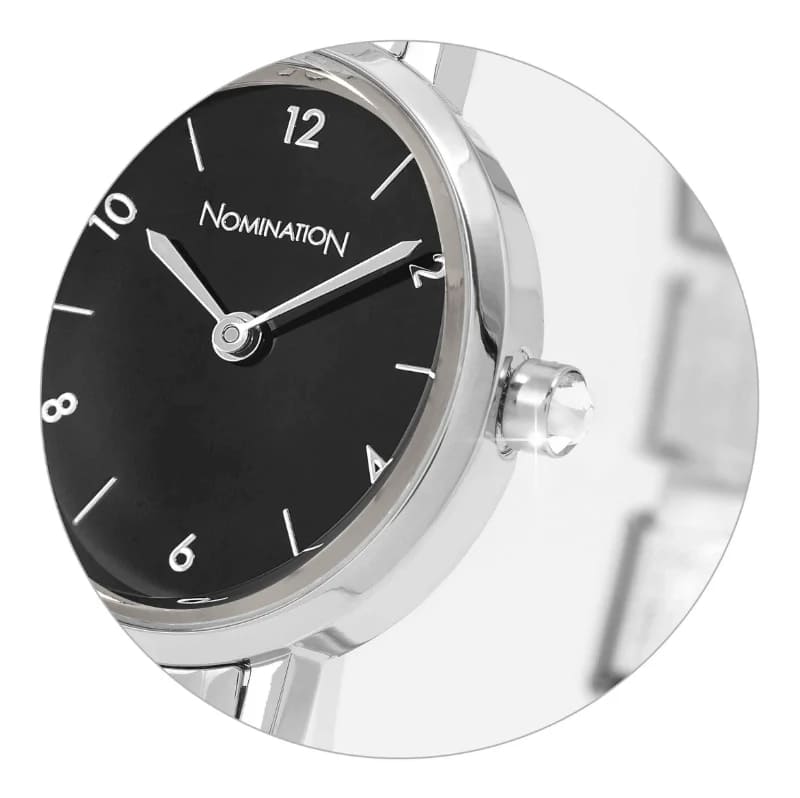 Classic Paris SS Oval Black Dial Watch