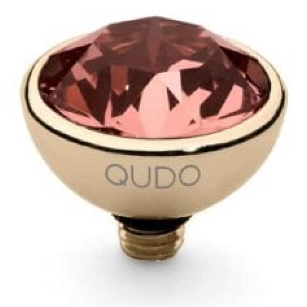 Famosa Gold 10mm Bottone Ring Top Rose Peach