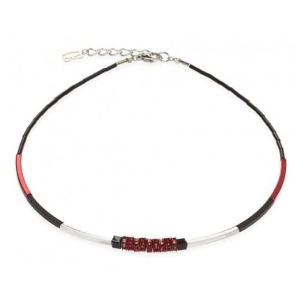 Ladies Red Rhinestone Rondelles With Swarovski Elements Necklace