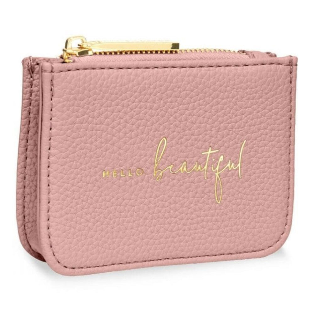 Stylish Structured Coin Purse | Hello Beautiful | Pink | 7.7 X 10.7 X 2.7cm