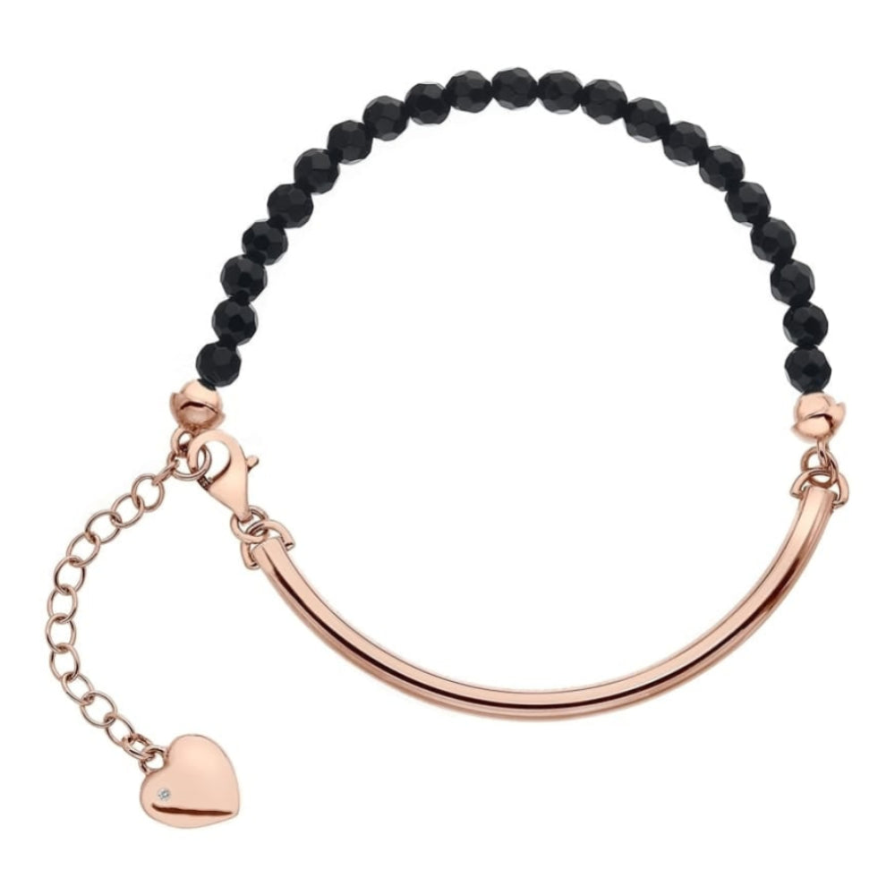 Festival Rose Gold Plated Bracelet - Black Onyx