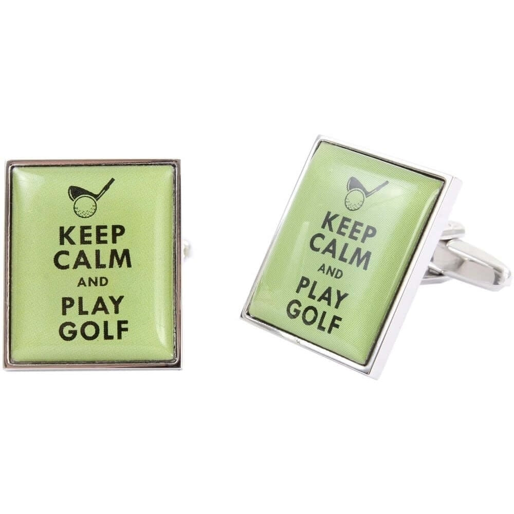 Keep Calm & Play Golf cufflinks