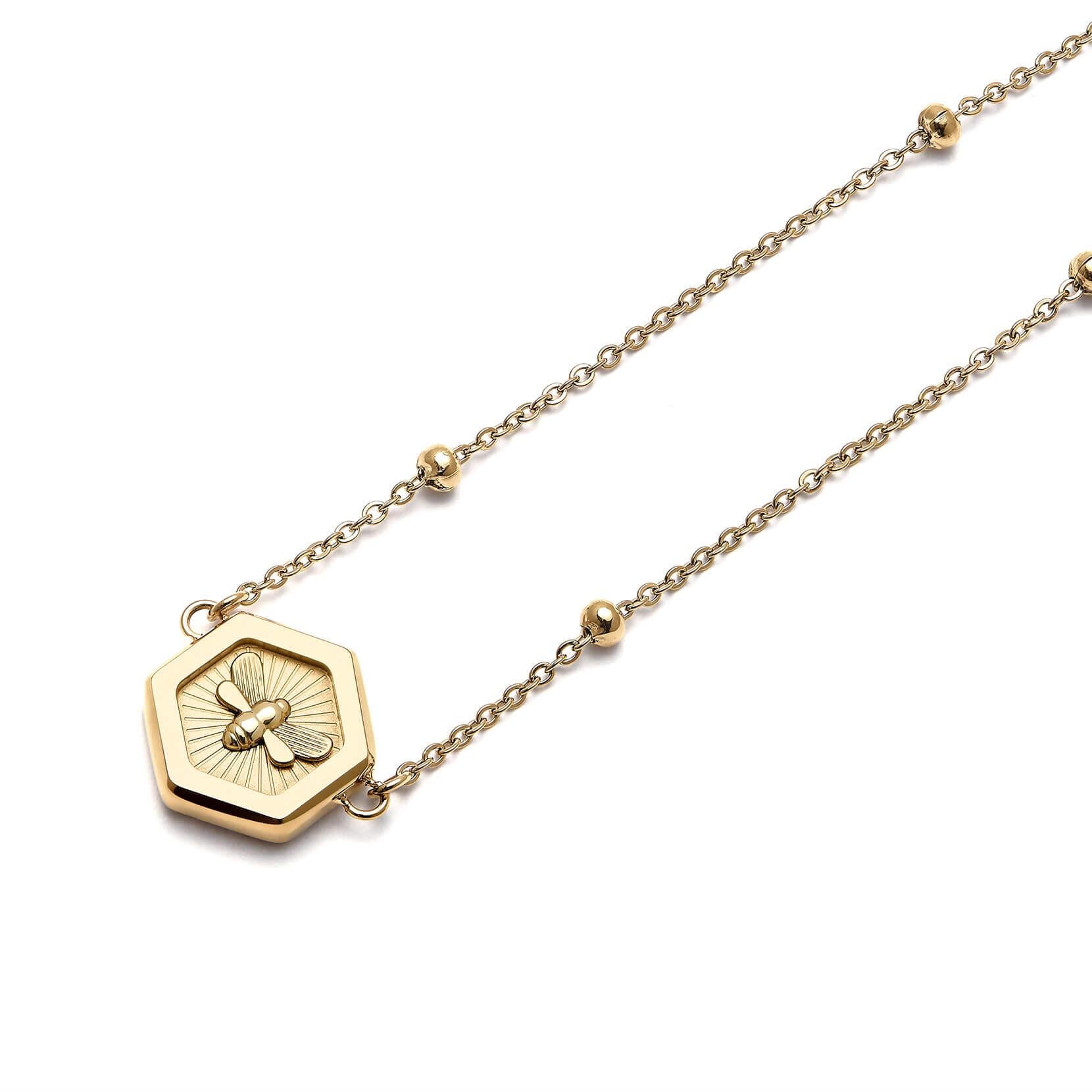 Minima Bee Gold Pendant Necklace