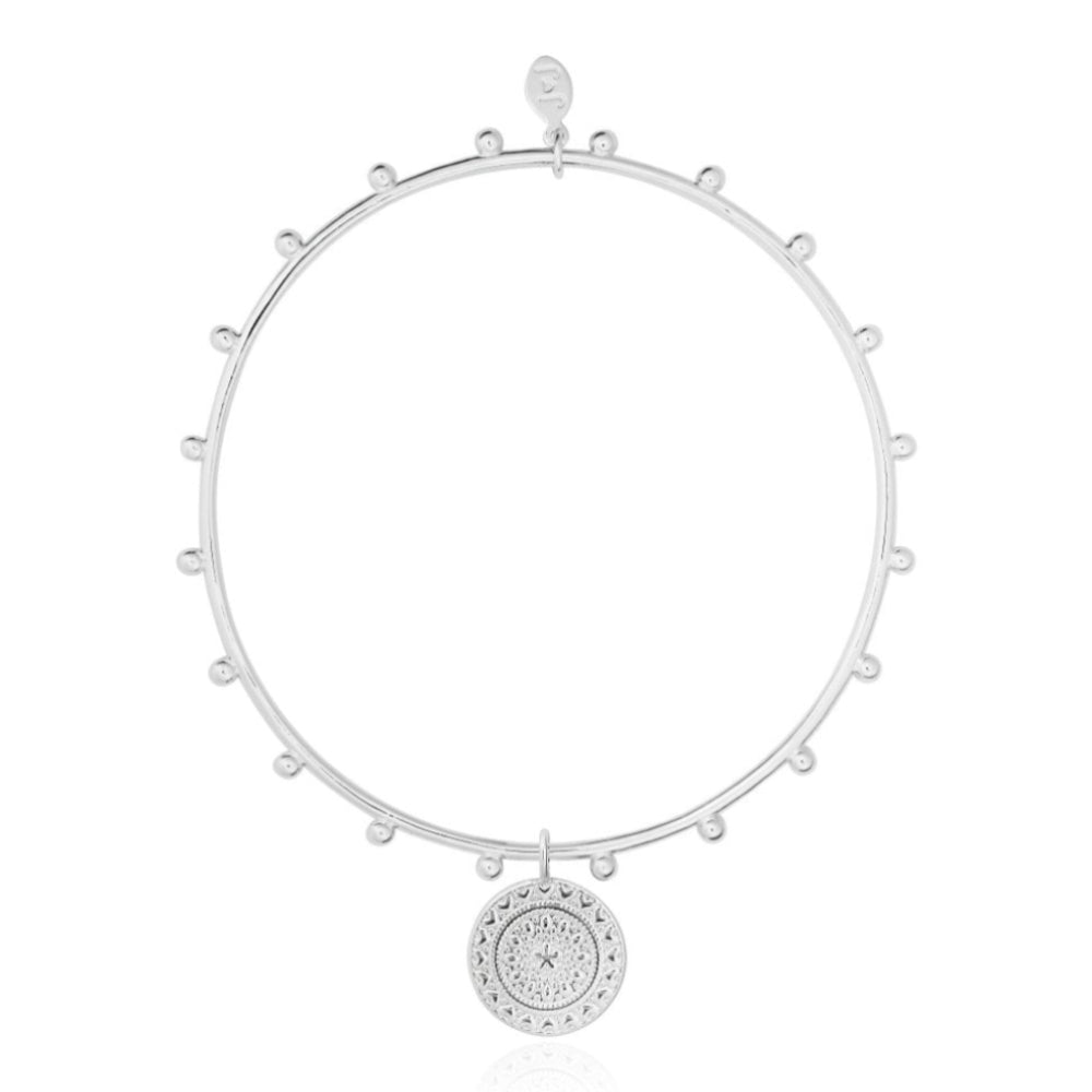 Zaria | Silver Coin Bangle | 6cm Inside Diameter