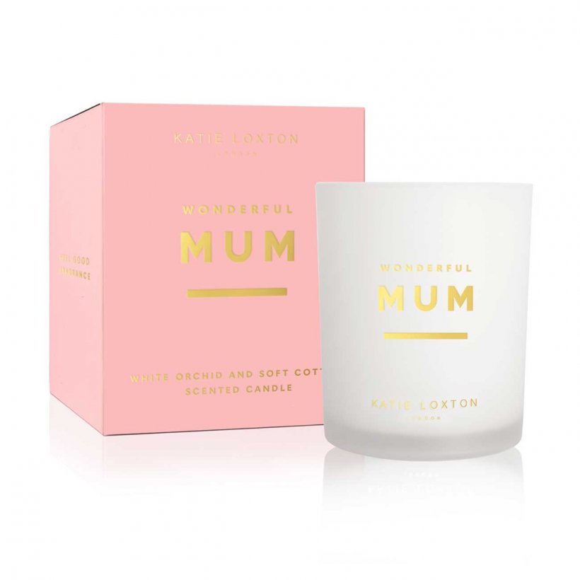 Sentiment Candle | Wonderful Mum | White Orchid and Soft Cotton |
