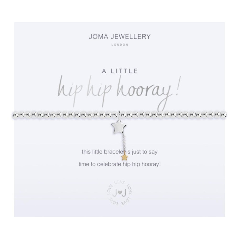 A Little - Hip Hip Hooray! - Silver/Yellow gold- 17.5cm Stretch Bracelet