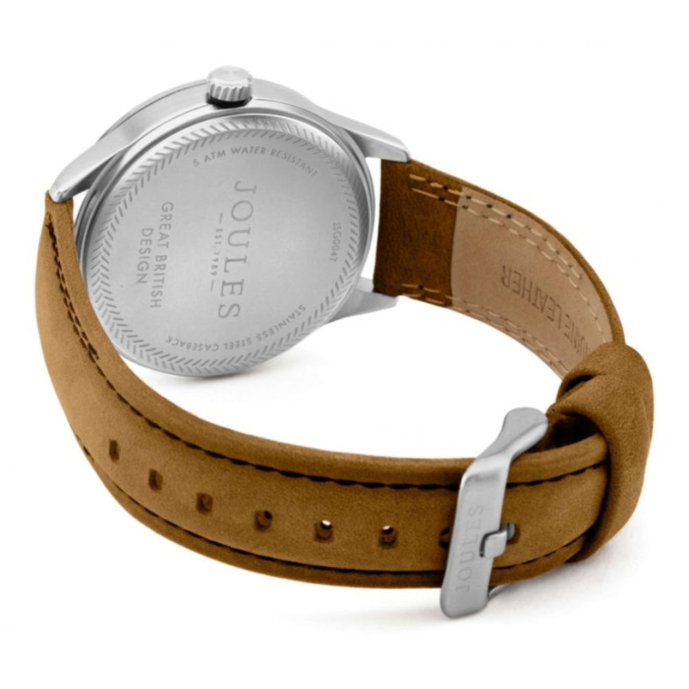 Tan Waterproof Leather Strap Black Sunray Dial Gents Watch