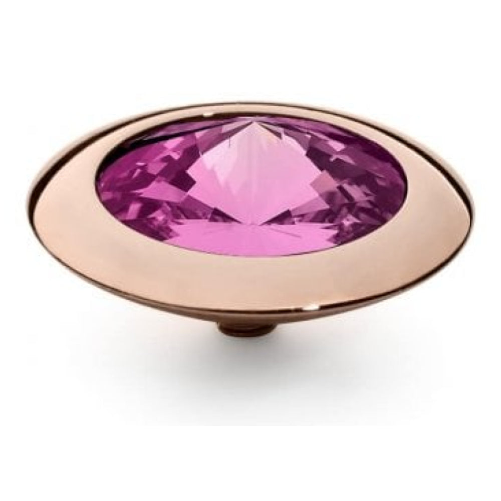 Famosa Rose Gold 16mm Tondo Ring Top Fuchsia