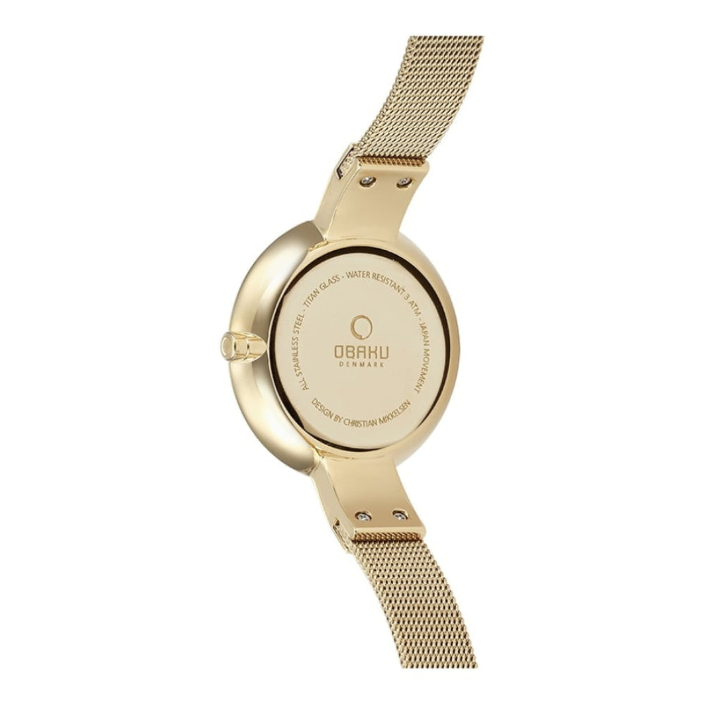 SOL - GOLD Gold Plated Stainless Steel Mesh Bracelet Watch