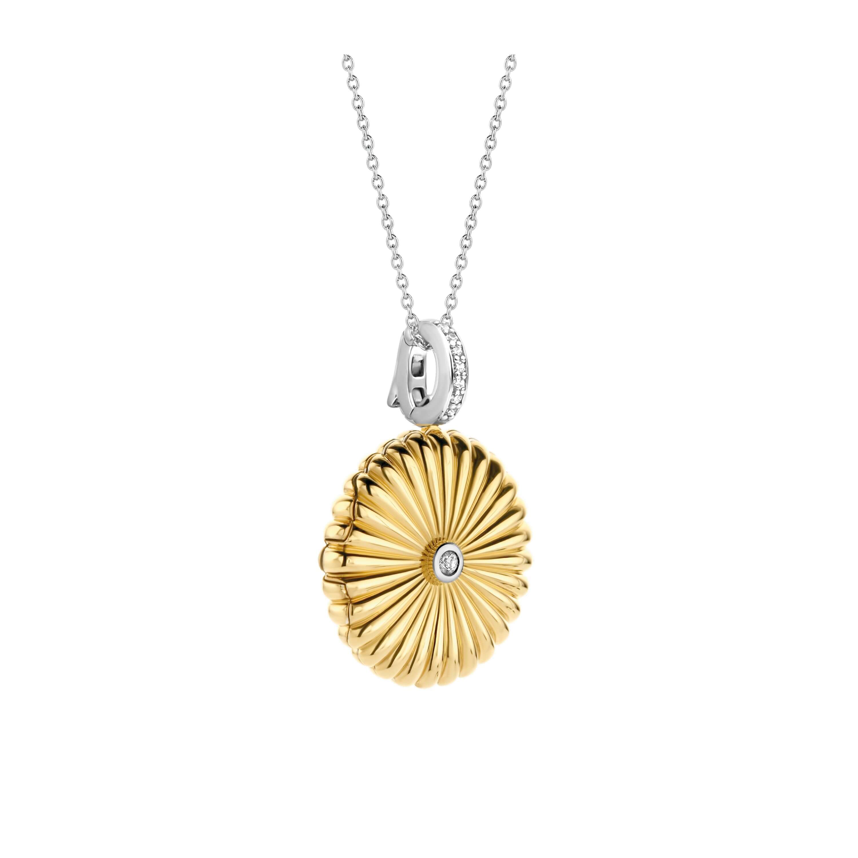 Gold Plated Sun Shape Pendant Necklace