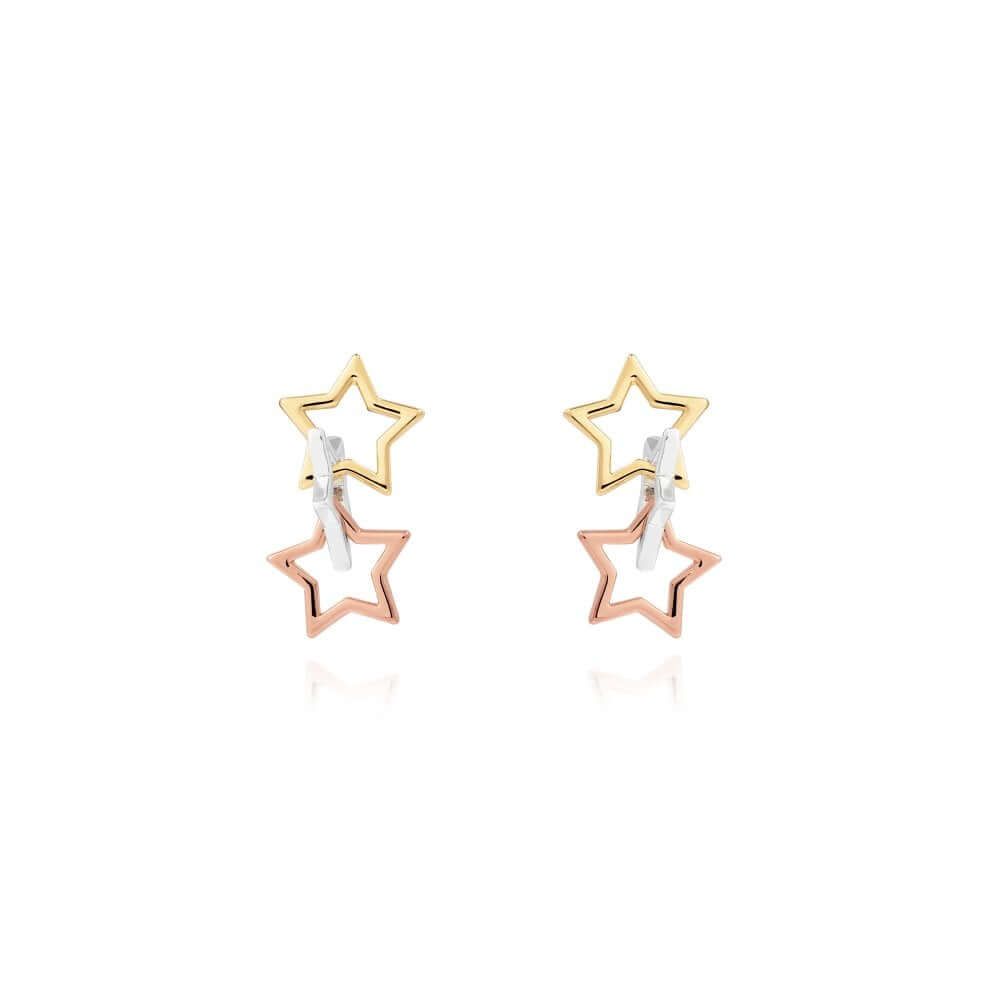 Florence | Star Earrings | Silver Rose Gold And Gold | Earrings