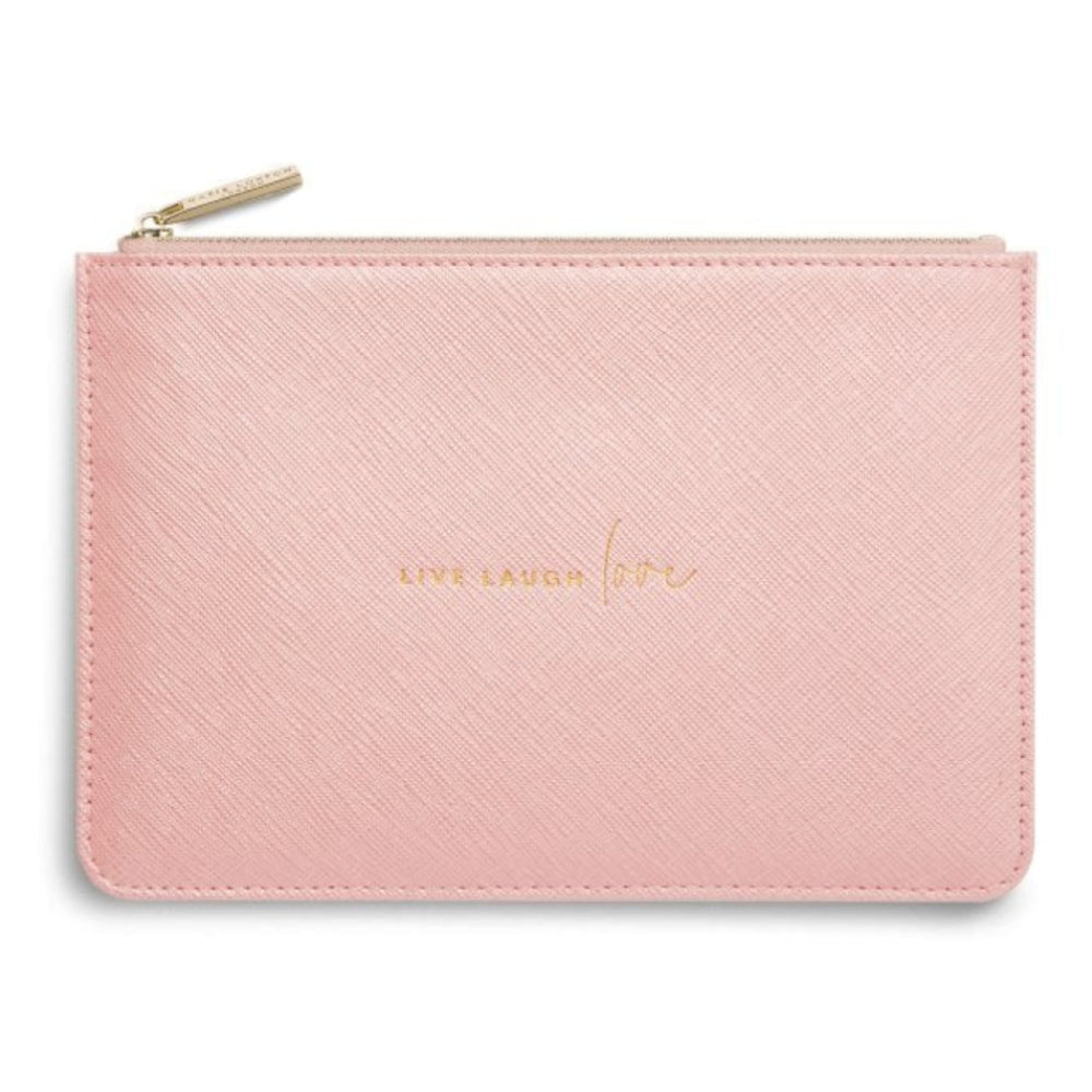 PERFECT POUCH GIFT SET - LIVE LAUGH LOVE - Pink and Metallic Light Pink - 29x21x2.5cm (boxed)
