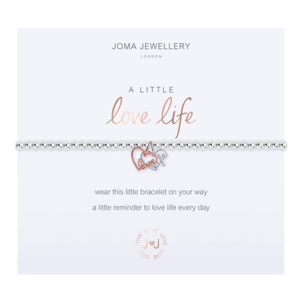 A Little - Love Life - Silver/ Rose Gold- 17.5cm Stretch Bracelet