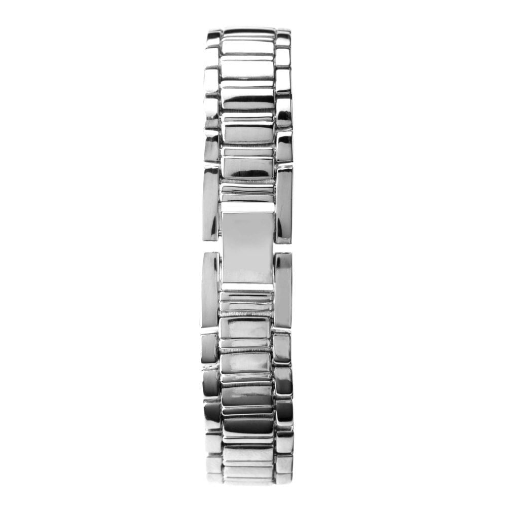 Stainless Steel Bracelet Strap & Case With Stone Set Blue Dial Ladies Watch