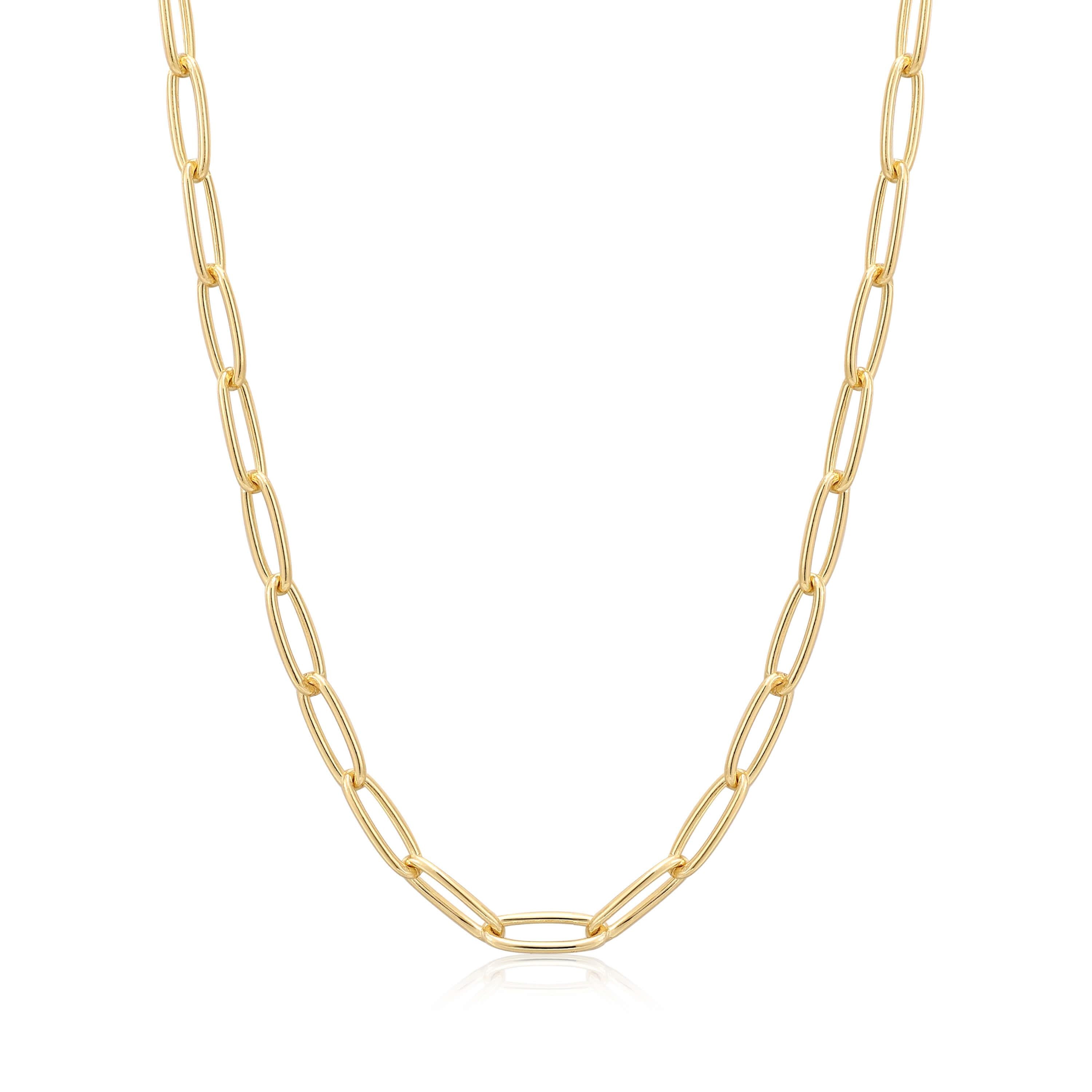 Gold Paperclip Chunky Chain Necklace