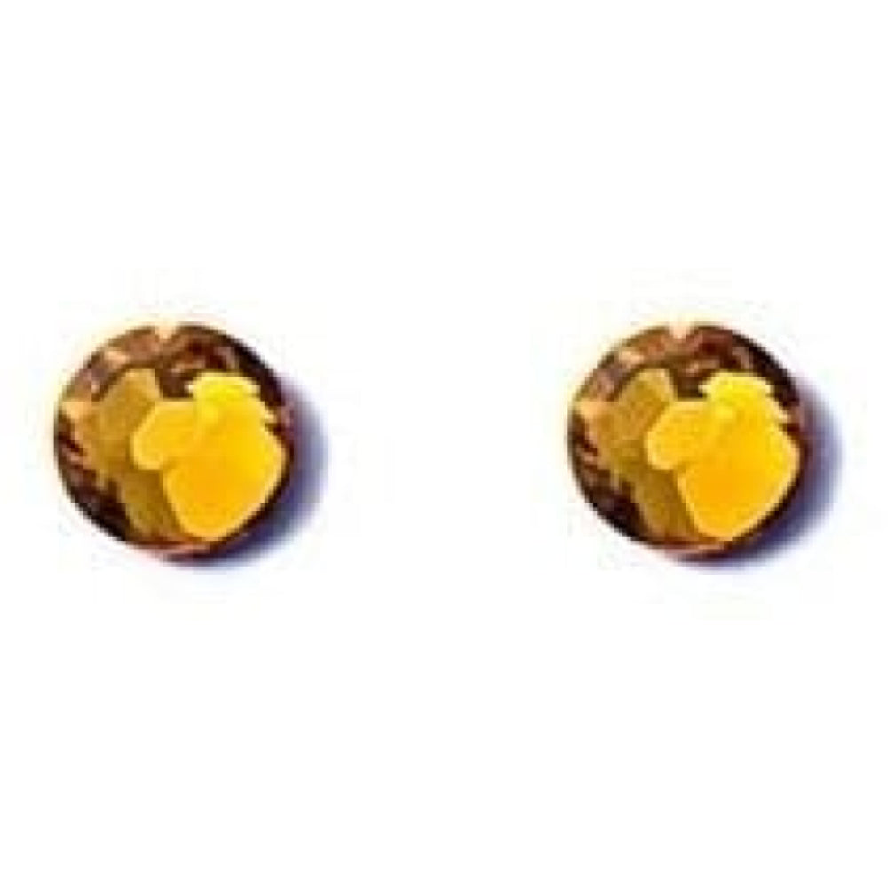 Ladies Circular Amber Studded Swarovski Element Earrings