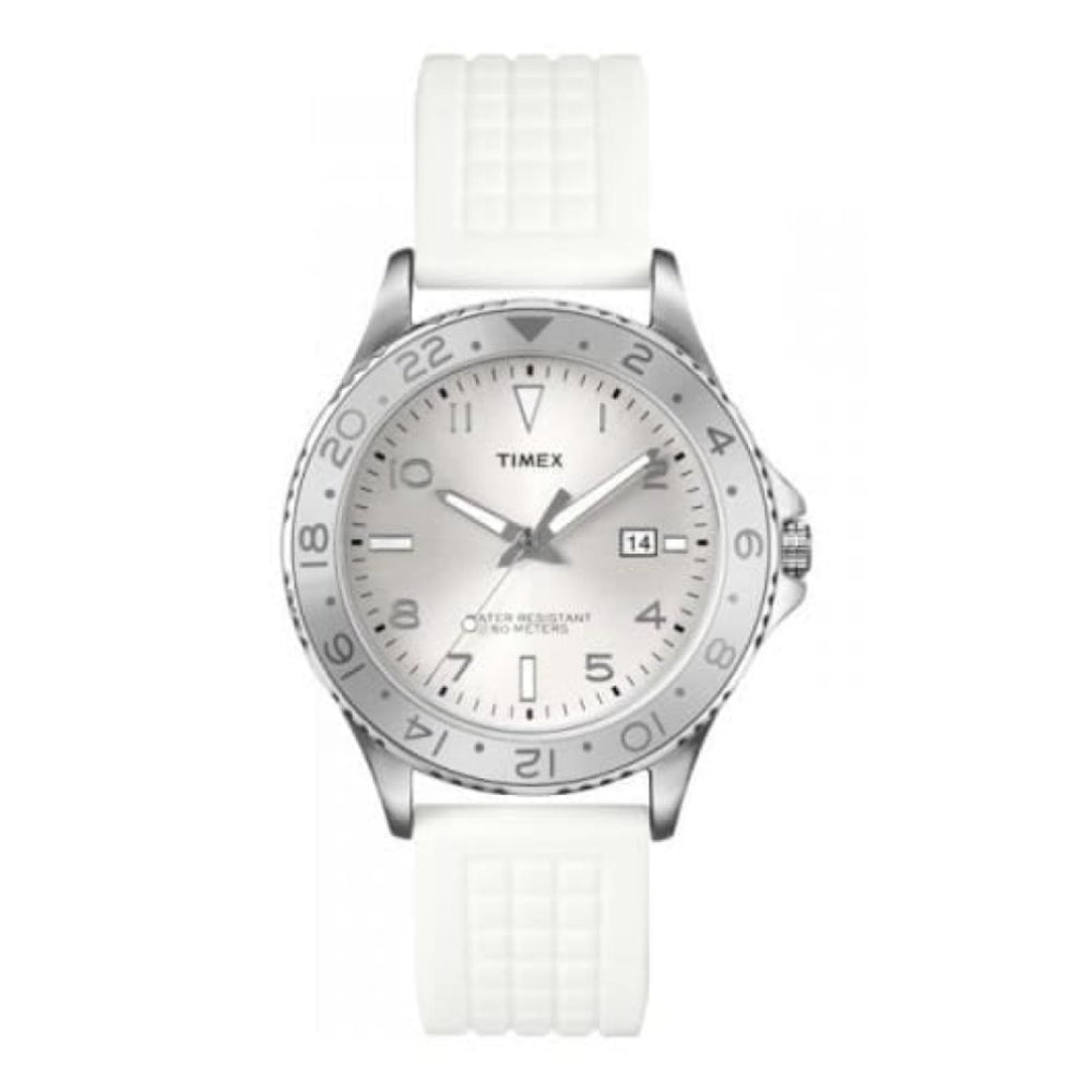 Gents White Rubber & White Dial Watch