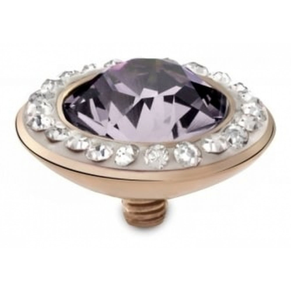 Famosa Rose Gold Plated 13mm Tondo Deluxe Violet Ring Top