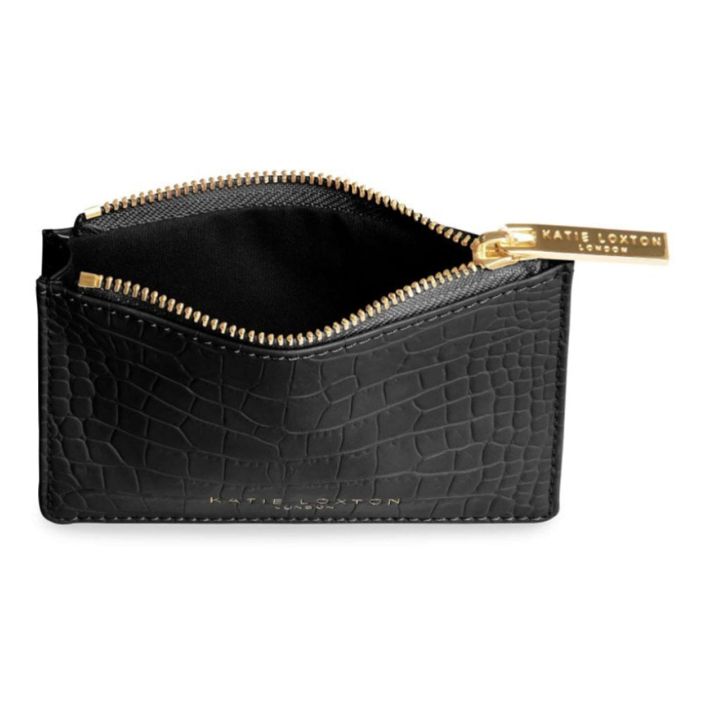 CELINE CROC COIN PURSE - Black - 12.5x8.5x1.5cm