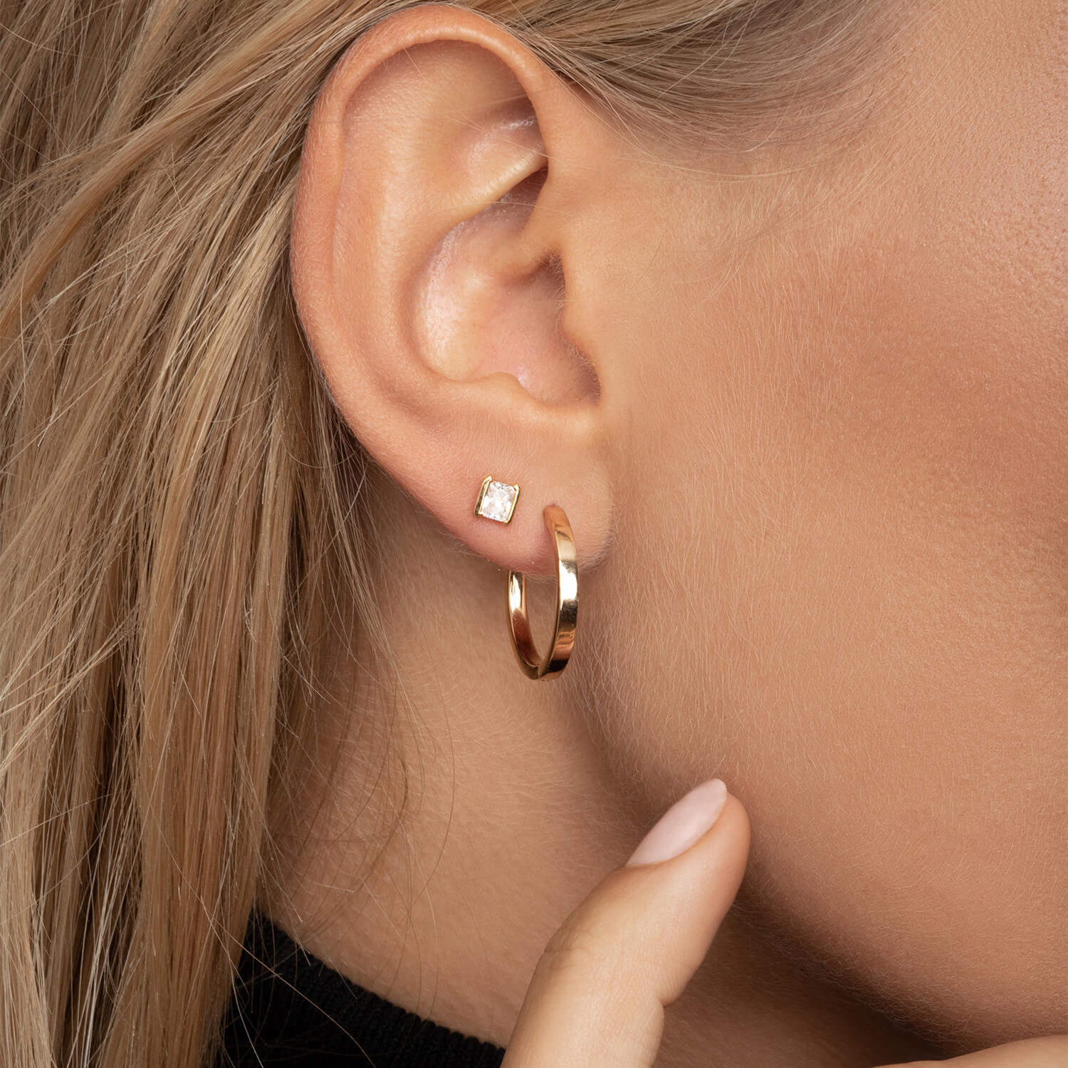Roccanova Piccolo Earrings In 18k Gold Plated With Pink Zirconia