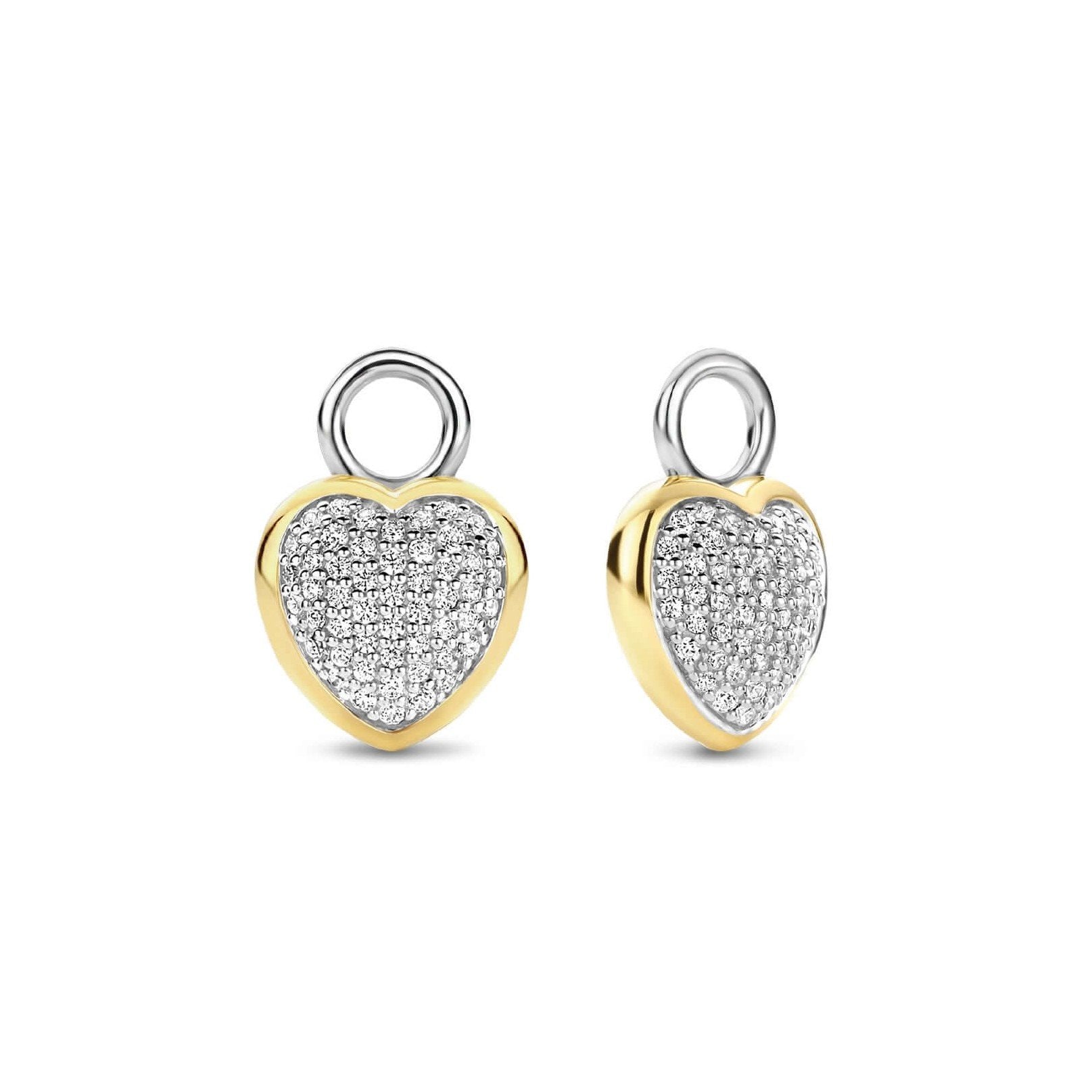 Gold Plated Silver Heart CZ Set Ear Charm