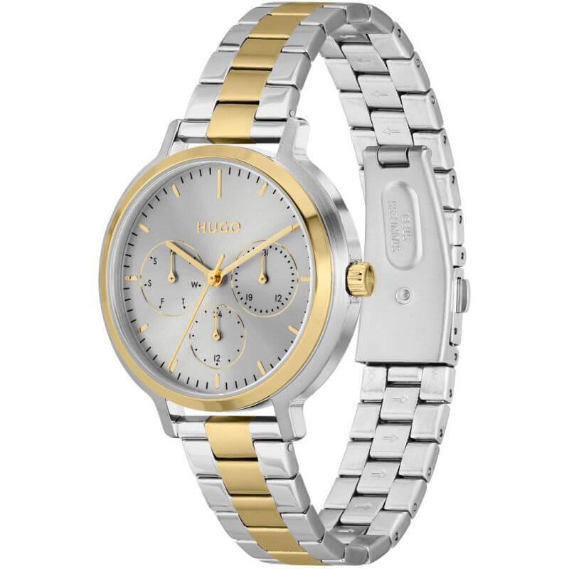 EDGY Grey Multifunctional Dial & Two Tone Bracelet Strap Ladies Watch